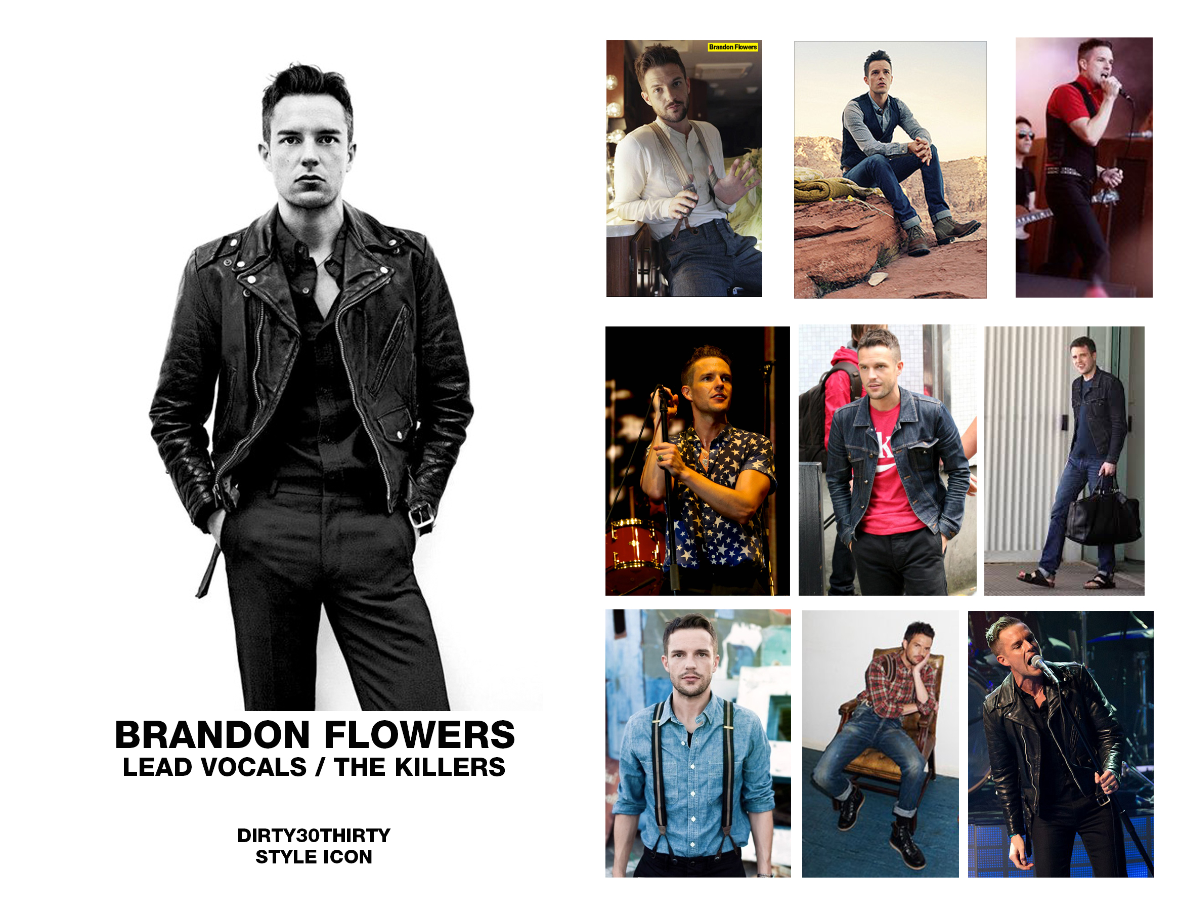 Brandon Flowers Black Leather Jacket